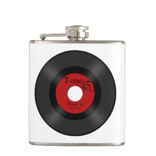 Retro Music 45 Record Hip Flask