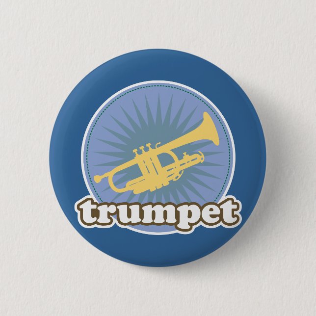Retro Music Attitude Trumpet Gift 6 Cm Round Badge (Front)