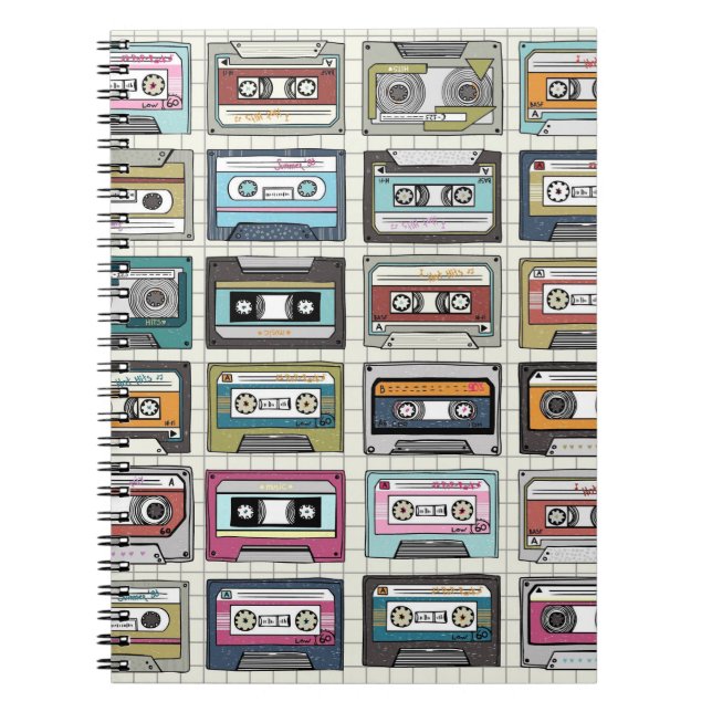 Retro Music Cassette: Nostalgic Icon Notebook (Front)
