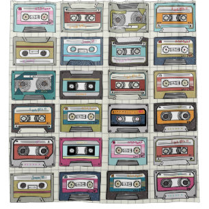 Retro Music Cassette: Nostalgic Icon Shower Curtain