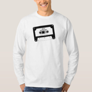 Retro Music Cassette Tape Black And White Bachelor T-Shirt