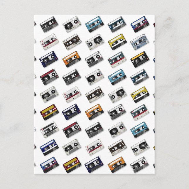 Retro Music Cassette Tapes Postcard (Front)
