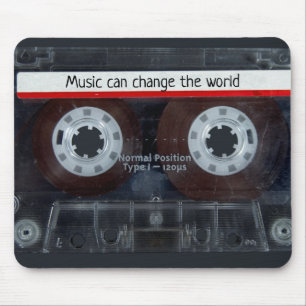 Retro Music Cassette with Quote Mouse Mat