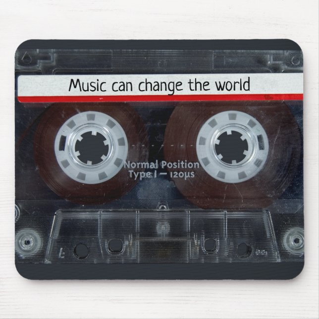 Retro Music Cassette with Quote Mouse Mat (Front)