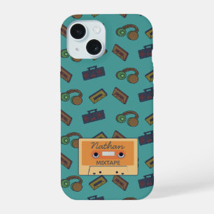 Retro Music Collage Mixtape Personalised iPhone 15 Case
