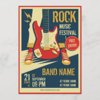 Retro music concert event announcement Invitation