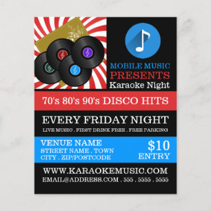Retro Music Design, Karaoke Event Advertising Flyer