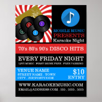 Retro Music Design, Karaoke Event Advertising
