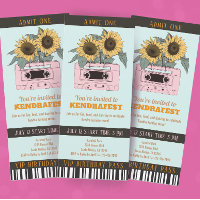 Retro Music Festival Dance Party Ticket Birthday  