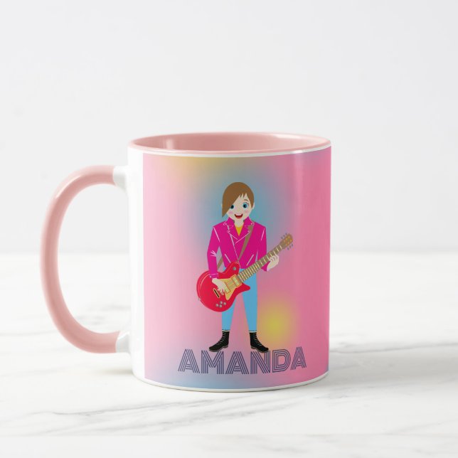 Retro music girls band Birthday Party Mug (Left)