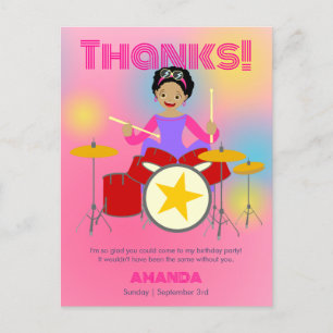 Retro music girls band Birthday Party Postcard