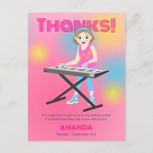 Retro music girls band Birthday Party Postcard