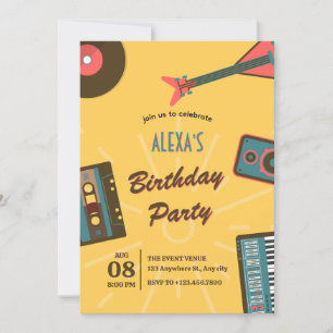 Retro music  invitation