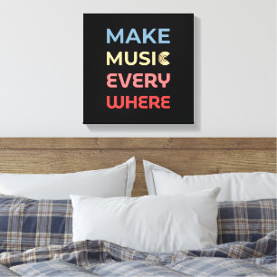 Retro Music Lover Gift – Make Music Everywhere Canvas Print