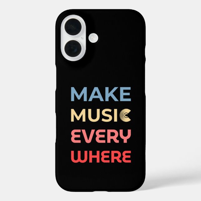 Retro Music Lover Gift – Make Music Everywhere  Case-Mate iPhone Case (Back)