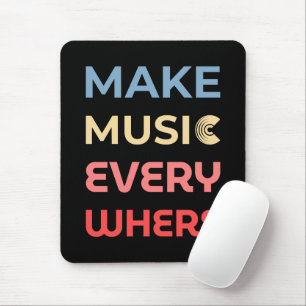 Retro Music Lover Gift – Make Music Everywhere Mouse Mat