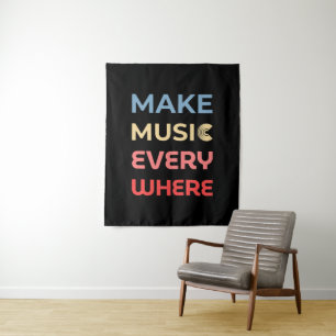 Retro Music Lover Gift – Make Music Everywhere  Tapestry