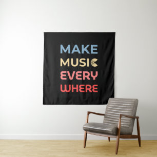 Retro Music Lover Gift – Make Music Everywhere Tapestry