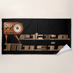 Retro music Minion Beach Towel