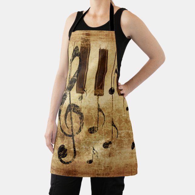 Retro music notes and piano apron (Insitu)