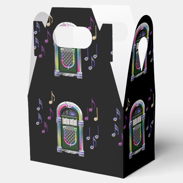 Retro Music Notes Juke Box Favour Box (Opened)