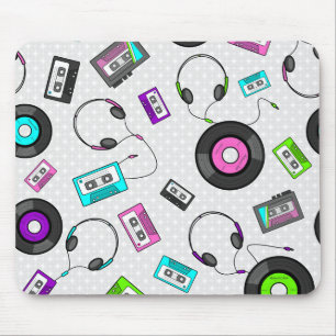 Retro Music Pattern Mouse Mat