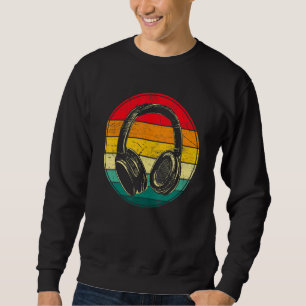 Retro Music Producer Dj Vintage Headphones Gamer Sweatshirt