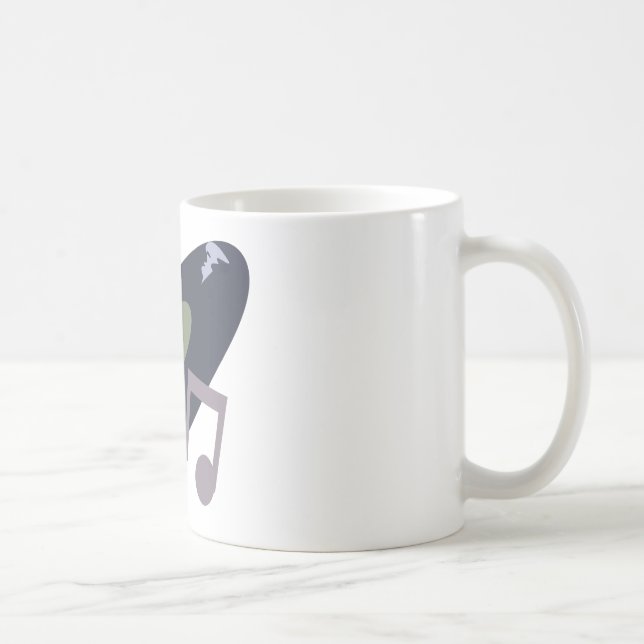 Retro Music Record & Note Original Colours Coffee Mug (Right)
