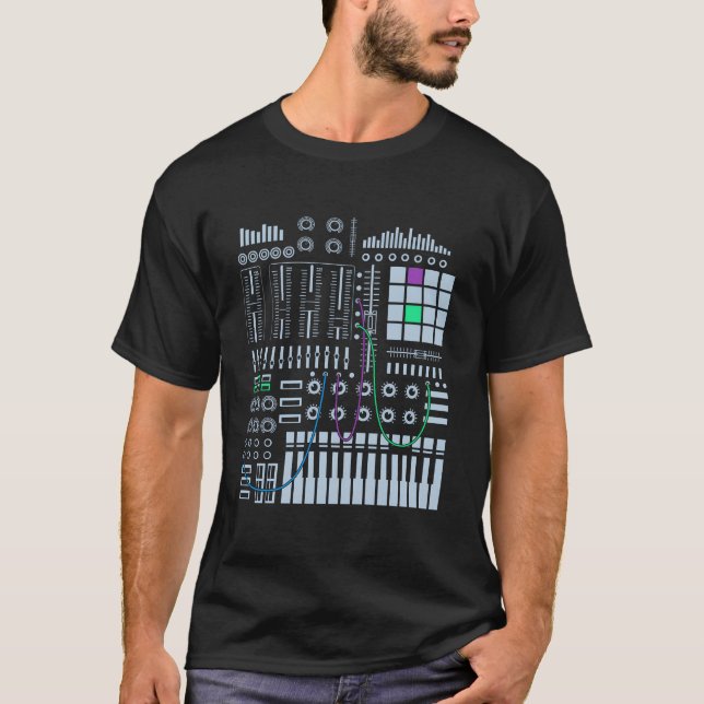 Retro Music Studio Equipment For Music Producer bo T-Shirt (Front)