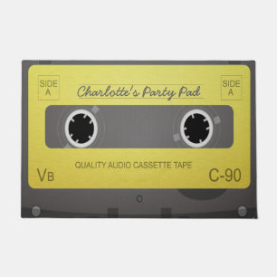 Retro Music Tape Personalised Doormat