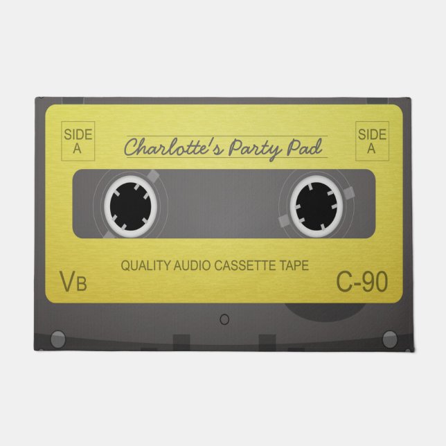 Retro Music Tape Personalised Doormat (Front)