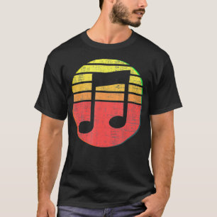 Retro Music Teacher Musical Note Vintage Sunset Mu T-Shirt