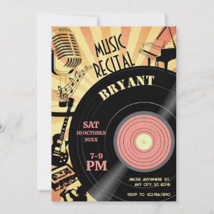Retro Music vintage Recital festival  Invitation