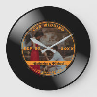 Retro Music Vinyl Record Photo Wedding Round