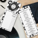 Retro Music Vinyl Wedding Ceremony Party Program<br><div class="desc">Celebrate your wedding with a Custom Ceremony Program infused with a retro musical theme, perfect for couples who adore vintage charm. Featuring vinyl records and cassette tapes as graphic elements woven into a dynamic background pattern, this design harmonises nostalgia with modern elegance. The well-organised details of your ceremony and party...</div>