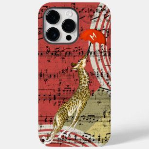 Retro Musical Flying Giraffe Red Umbrella Case-Mate iPhone 14 Pro Max Case