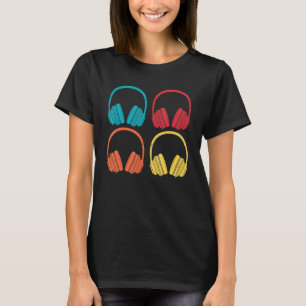 Retro Musician Music  Headphones Music T-Shirt