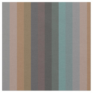 Retro Muted Earth Tones Vertical Stripes Fabric