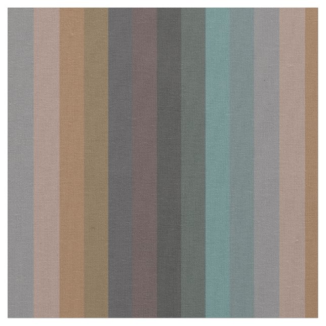 Retro Muted Earth Tones Vertical Stripes  Fabric (Close Up)