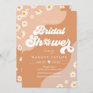 Retro Muted Tones Boho Hippy Vibes Bridal Shower Invitation