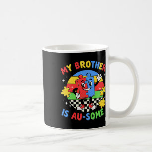 Retro My Brother Is Awesome Autism Awareness Siste Coffee Mug
