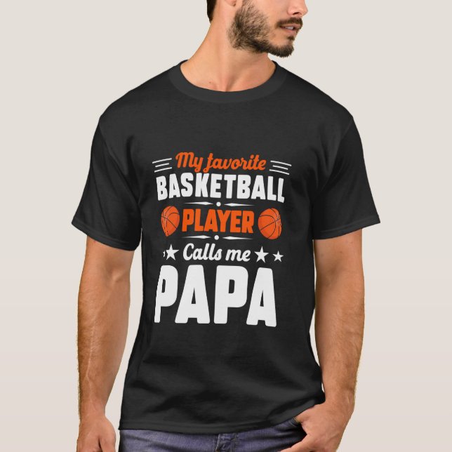 Retro My Favourite Basketball Player Calls Me Papa T-Shirt (Front)