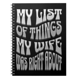 Retro My List of Things My Wife Was Right About Notebook
