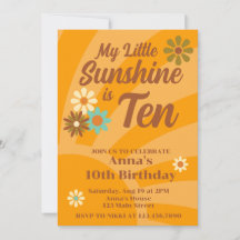 Retro My Little Sunshine daisy 10th birthday