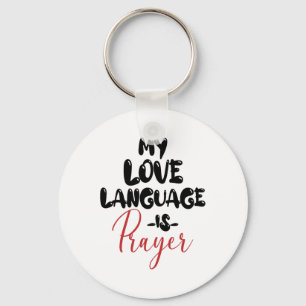 Retro My Love Language Is Prayer Jesus Christian E Key Ring
