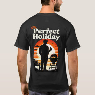 Retro My Perfect Holiday Light Text Front & Back T-Shirt