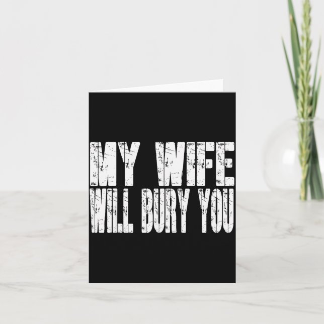 Retro My Wife Will Bury You Funny Couple Married J Card (Front)