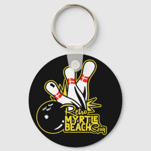 Retro Myrtle Beach Guy Bowling Key Ring