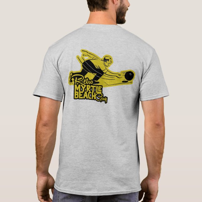 Retro Myrtle  Beach Guy Bowling T-Shirt (Back)