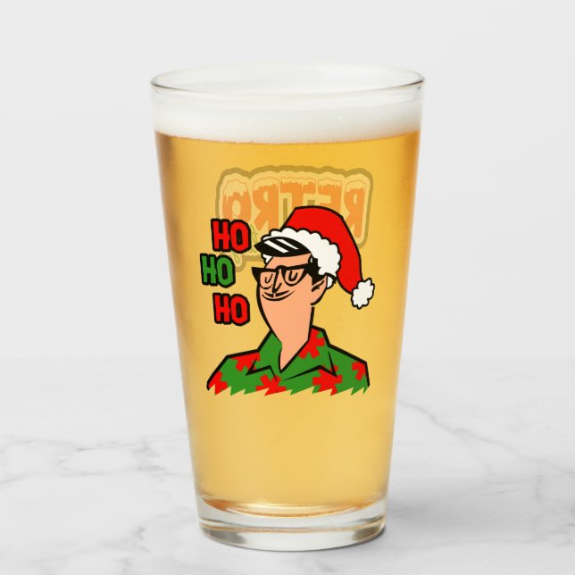 Retro Myrtle Beach Guy Christmas Glass (Back Filled)